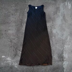 Vintage 90s Ann Taylor Loft black maxi dress size 2 minimalist dark academia